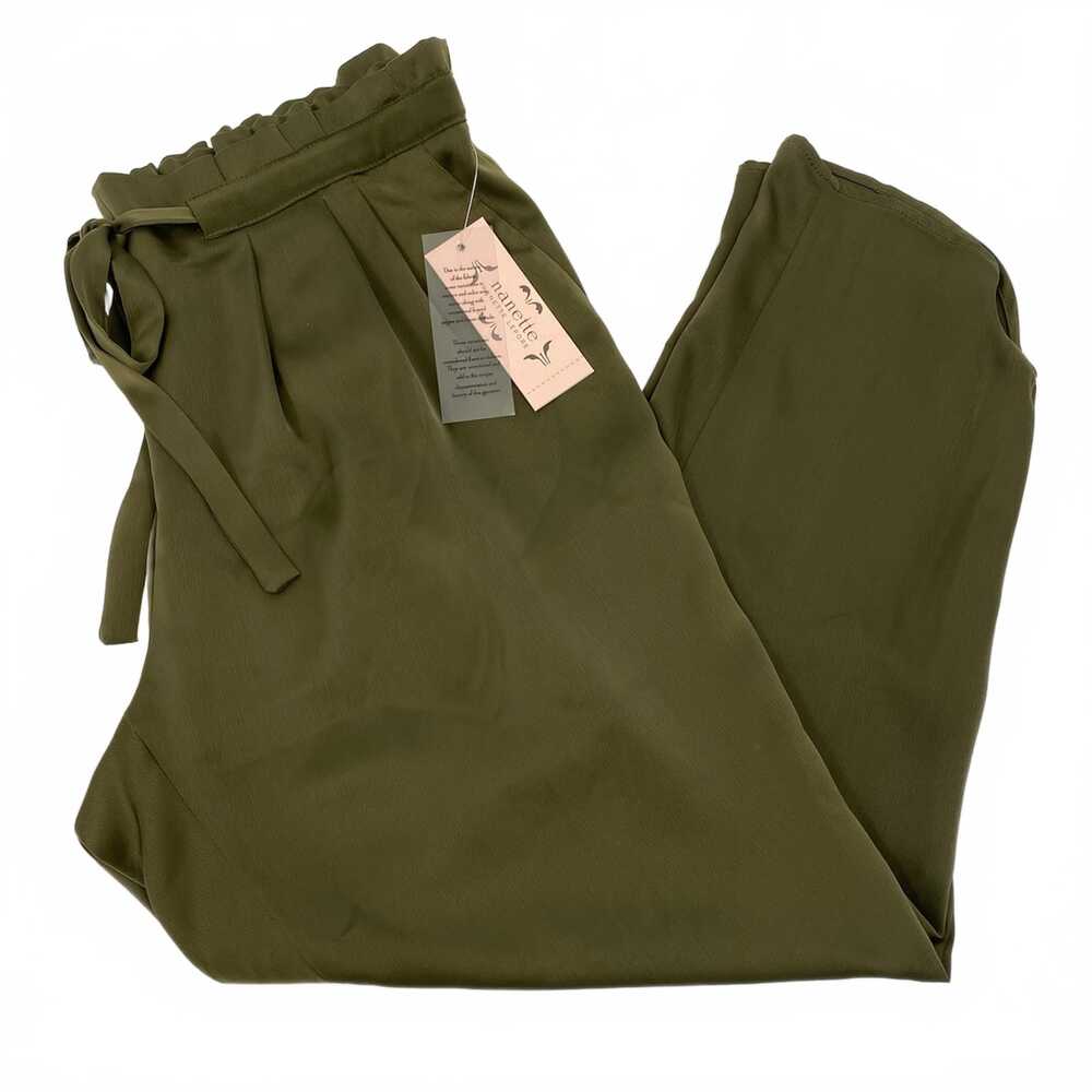 Nanette Lepore Green Satin Countryside Dreams Pants | Regular 6